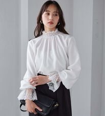 RANAN（ラナン）の「レースフリルプチハイネックブラウス（ブラウス）」
