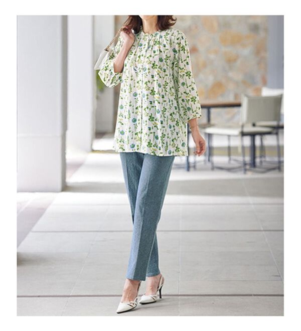 BELLUNA（ベルーナ）の「さらぽこサイズ満載デニムパンツ（フルレングスパンツ）」｜詳細画像