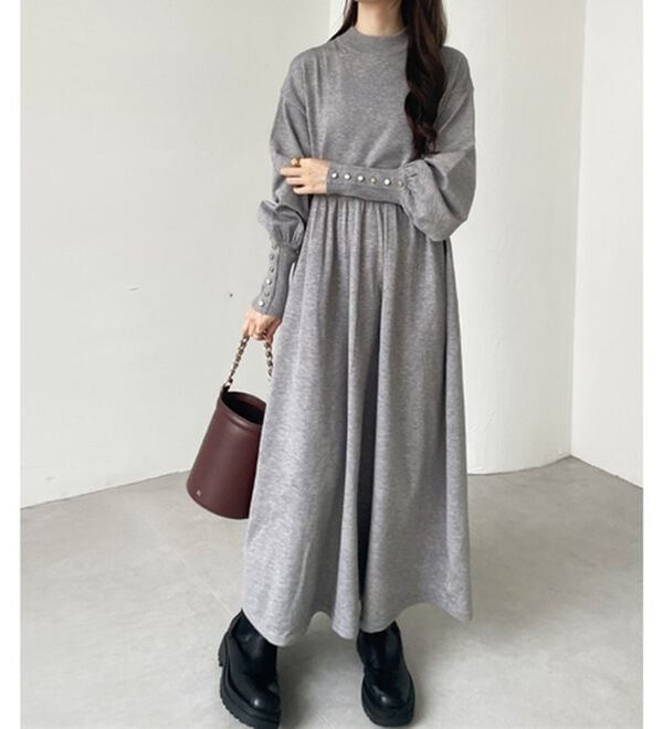 GeeRA（ジーラ）の「フィット＆フレアーニットワンピース（ニットワンピース）」｜詳細画像