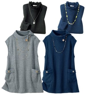 ルフラン（ルフラン）の「【２色組】衿が決め手！ポケット付アンサンブル（アンサンブル）」｜2色組