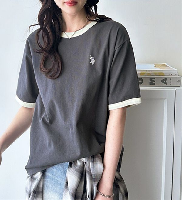 GeeRA（ジーラ）の「【ＵＳ．ＰＯＬＯ．ＡＳＳＮ】接触冷感リンガーＴシャツ（Tシャツ）」｜詳細画像