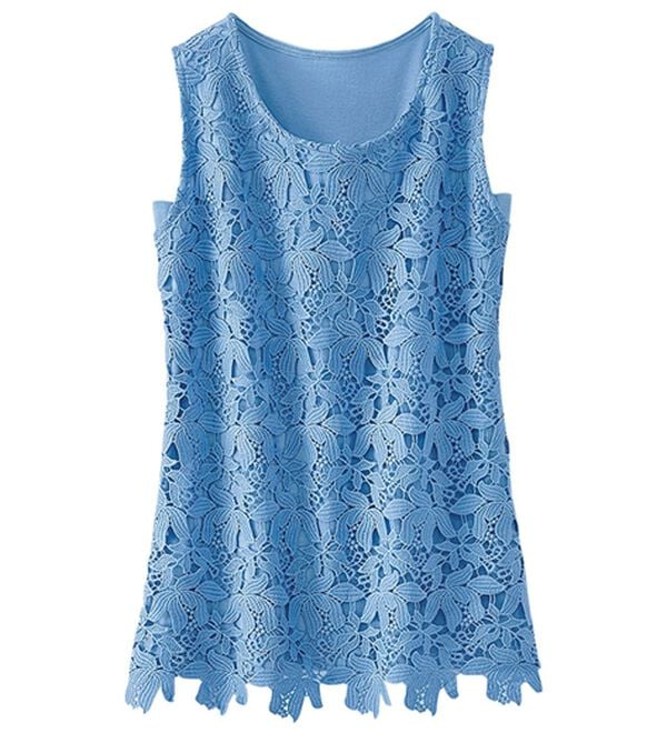 BELLUNA（ベルーナ）の「こっそり汗対策！抗菌防臭レース使いタンクトップ（タンクトップ・キャミソール）」｜詳細画像