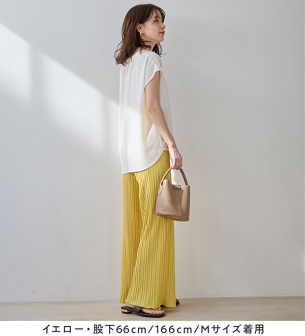 Viola e Viola（ヴィオラ エ ヴィオラ）の「着心地楽ちん！さらっと軽やかプリーツパンツ（フルレングスパンツ）」｜詳細画像