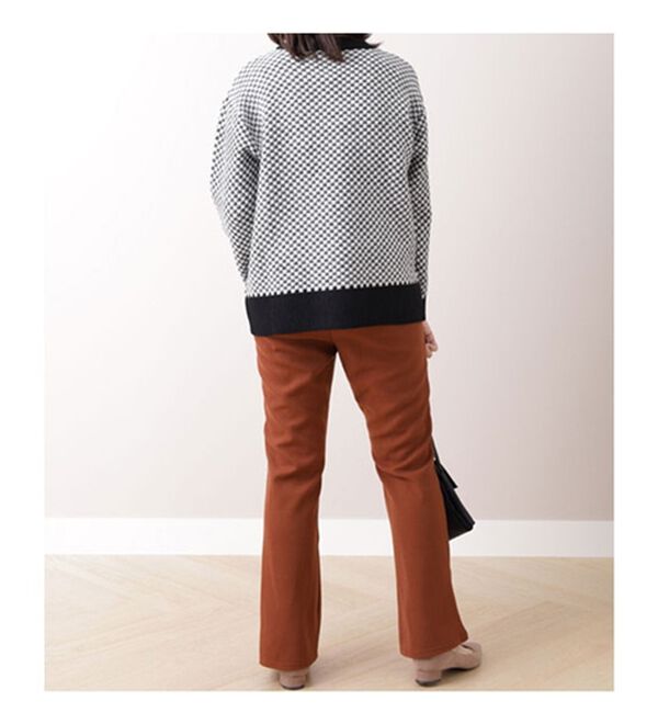 BELLUNA（ベルーナ）の「ふっくらウール調フレアーシルエットパンツ（フルレングスパンツ）」｜詳細画像