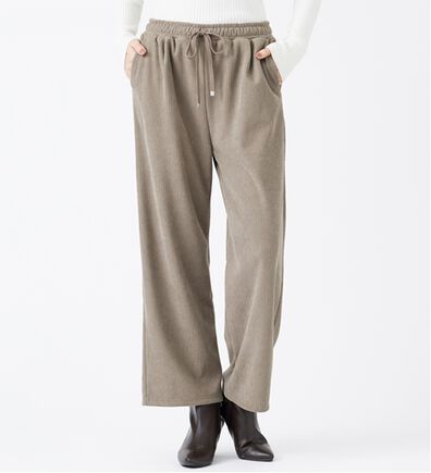 BELLUNA（ベルーナ）の「裏ベロアコーデュロイワイドパンツ（ワイドパンツ・ガウチョ）」