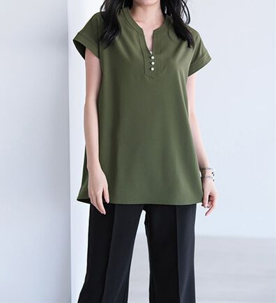 RANAN（ラナン）の「ひんやり！スキッパーブラウス（ブラウス）」