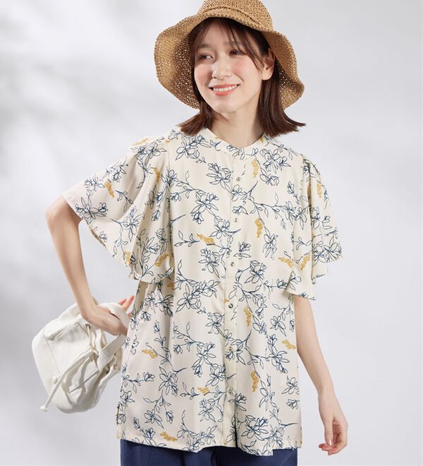 Viola e Viola（ヴィオラ エ ヴィオラ）の「プリントフレア袖ブラウス（ブラウス）」｜詳細画像