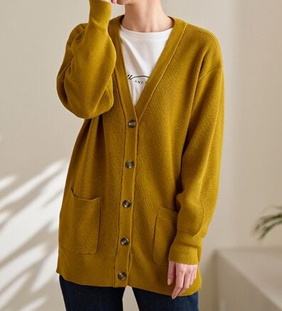 BELLUNA（ベルーナ）の「ハピネスコットン１００％あぜ編カーディガン（ニットカーディガン）」