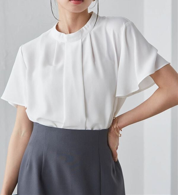 RANAN（ラナン）の「【新色追加】機能付タックデザインブラウス（ブラウス）」｜詳細画像