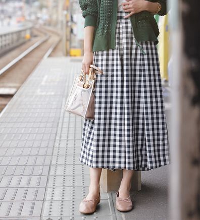 BELLUNA（ベルーナ）の「チェック柄スカーチョ（ワイドパンツ・ガウチョ）」