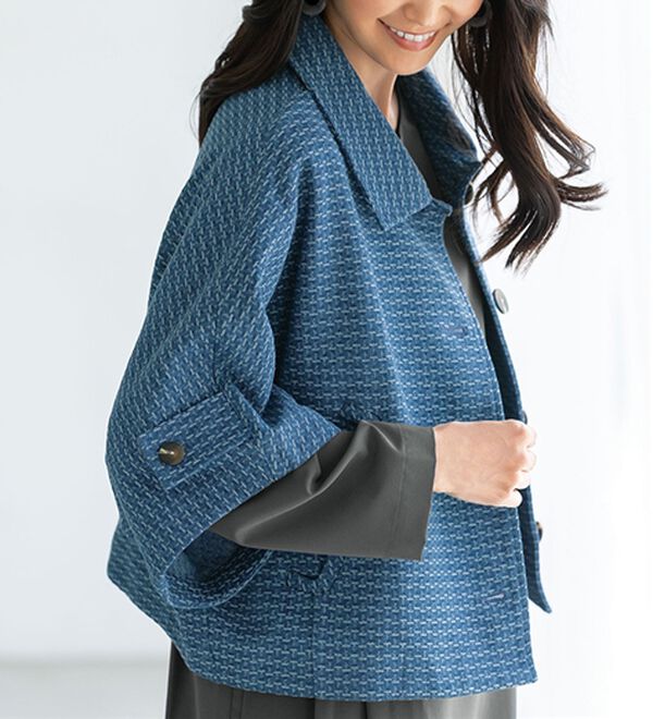 BELLUNA（ベルーナ）の「デニムジャカードショート丈ゆったりジャケット（その他ジャケット）」｜詳細画像