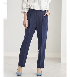 BELLUNA（ベルーナ）の「ヒンヤリ爽快！麻調ビンテージテーパードパンツ（テーパードパンツ）」｜ネイビー2