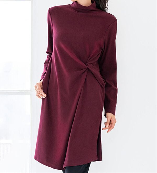 VINNO（ヴィノ）の「暖かピーチ起毛・デザインチュニック（チュニック）」｜詳細画像