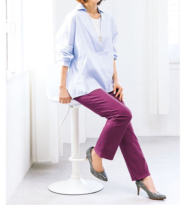 ルフラン（ルフラン）の「楽らく素敵！全方向ストレッチ綿混パンツ（フルレングスパンツ）」｜詳細画像