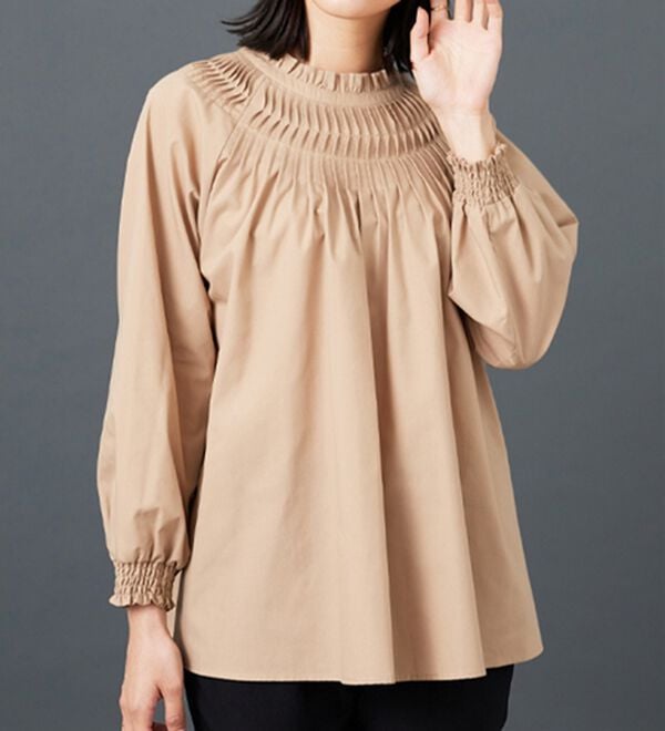 BELLUNA（ベルーナ）の「タックデザインフリル衿ブラウス（ブラウス）」｜詳細画像