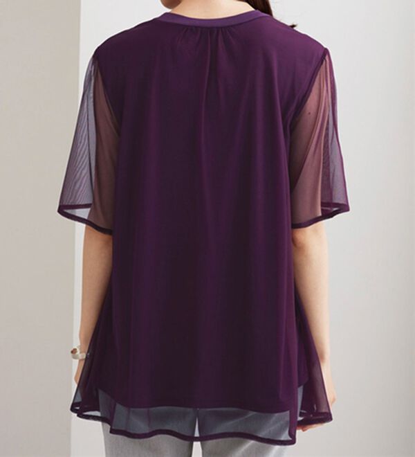BELLUNA（ベルーナ）の「ふわり涼やか！チュール重ねチュニック（チュニック）」｜詳細画像