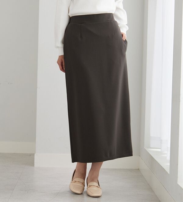 BELLUNA（ベルーナ）の「裏起毛素材ふくれジャカードナロースカート（ロングスカート）」｜詳細画像