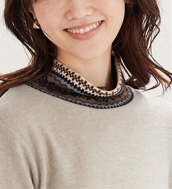 BELLUNA（ベルーナ）の「杢調サイド切替ノルディックチュニック（チュニック）」｜詳細画像