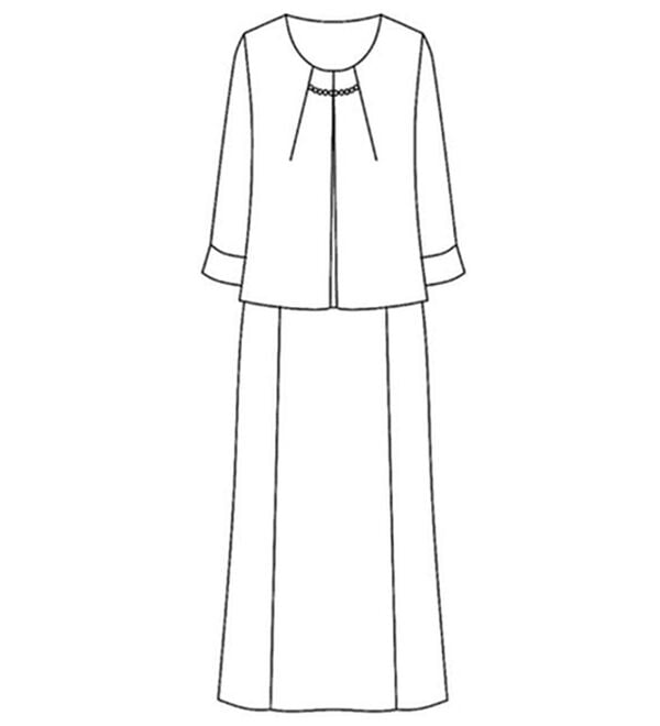 BELLUNA（ベルーナ）の「洗える防しわ北陸ジャカード使いワンピースアンサンブル（ブラックフォーマル（喪服・礼服））」｜詳細画像