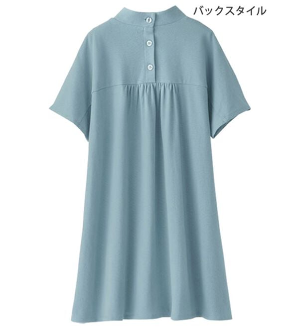 BELLUNA（ベルーナ）の「ヒンヤリ！かのこ素材後ろボタンチュニック（チュニック）」｜詳細画像