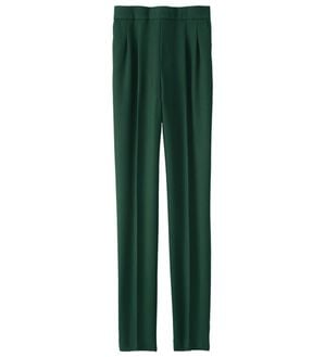 BELLUNA（ベルーナ）の「すっきり見えタックテーパードパンツ（フルレングスパンツ）」｜モスグリーン