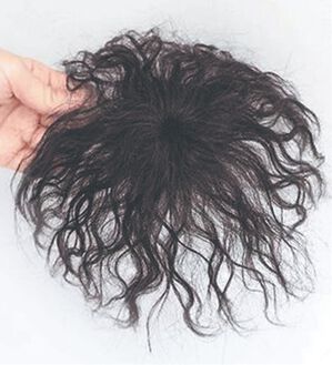 「人毛１００％ウェーブヘアつむじピース（ウィッグ・ヘアピース・エクステ）」｜ナチュラルブラック