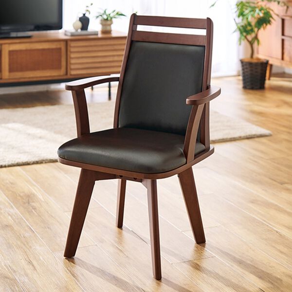 「お買得天然木回転チェア２脚組（椅子・チェア・スツール）」｜詳細画像