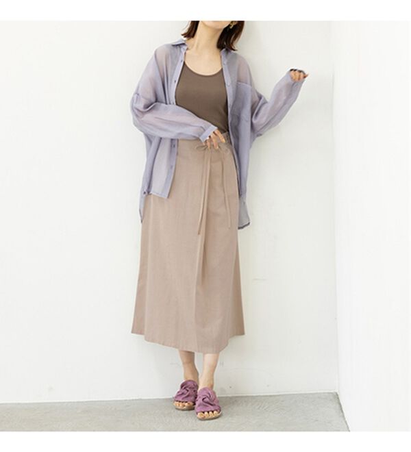 GeeRA（ジーラ）の「リネンライクラップ風スカート（ロングスカート）」｜詳細画像
