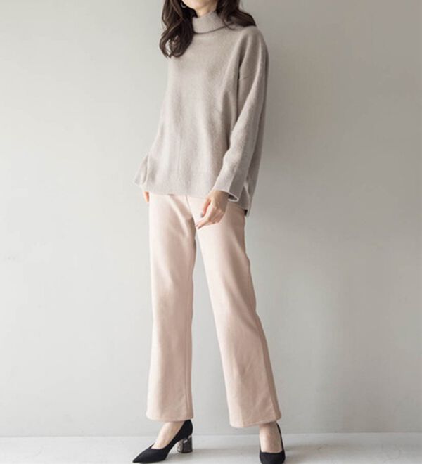 RANAN（ラナン）の「裏起毛！セミワイドパンツ（ワイドパンツ・ガウチョ）」｜詳細画像