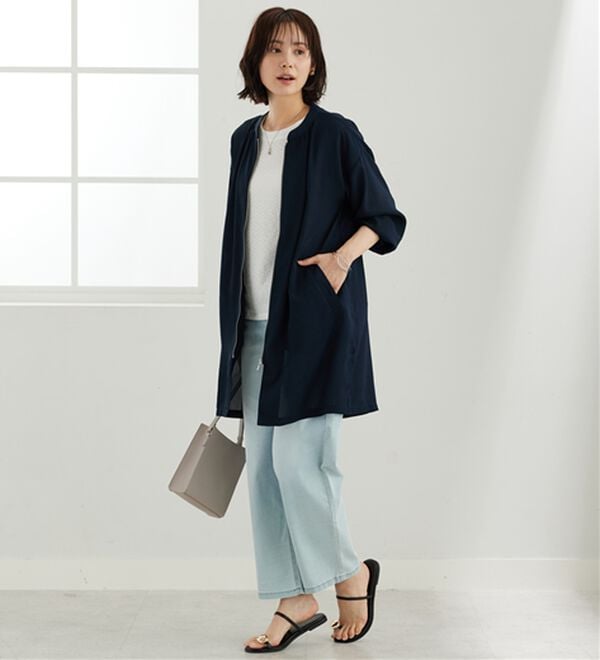 BELLUNA（ベルーナ）の「とろみ素材イージーケアロング丈ジャケット（その他ジャケット）」｜詳細画像