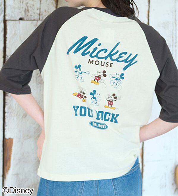 BELLUNA（ベルーナ）の「＜Ｄｉｓｎｅｙ＞【ミッキー】バックプリント７分丈ラグランＴシャツ（カットソー）」｜詳細画像