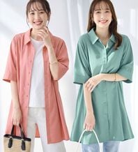 alotta（アロッタ）の「【接触冷感】さらっと快適シャツチュニックワンピース（チュニックワンピース）」
