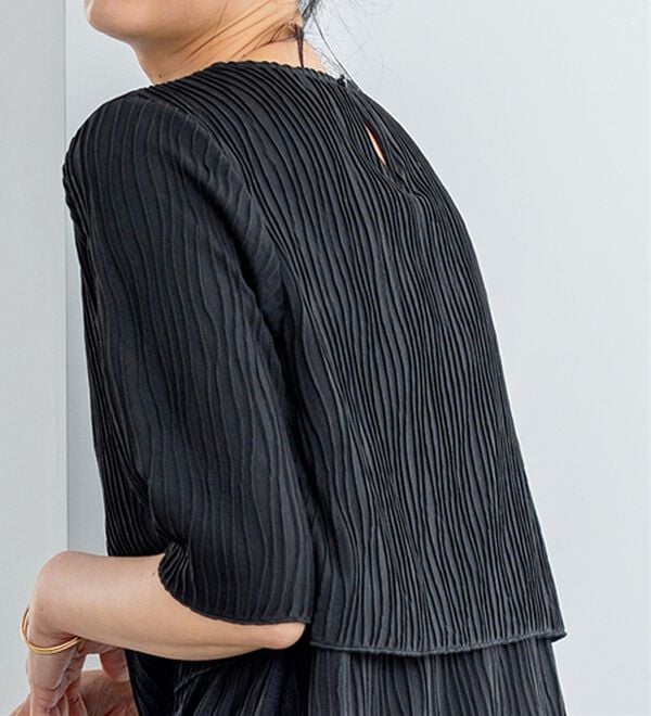 BELLUNA（ベルーナ）の「波柄ジャカード重ね着風ワンピース（その他ワンピース）」｜詳細画像