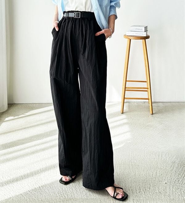 GeeRA（ジーラ）の「さらとろ素材が嬉しい！ダブルタックワイドパンツ（フルレングスパンツ）」｜詳細画像