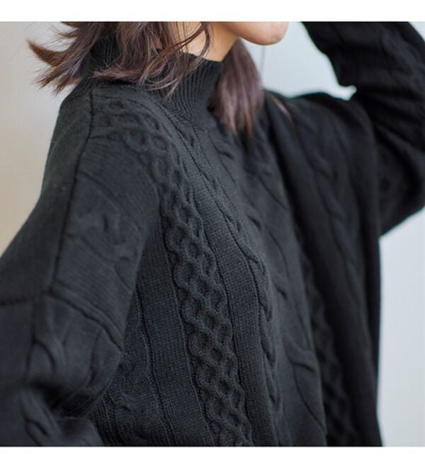 BELLUNA（ベルーナ）の「ケーブル柄ロング丈ニットワンピース（ニットワンピース）」｜詳細画像