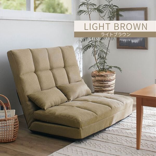 iellio（イエリオ）の「３ＷＡＹゆったりハイバックソファベッド＜リクライニングソファ・ローソファ・クッション付・新生活・来客・引っ越し・２人掛け＞（ソファ）」｜詳細画像