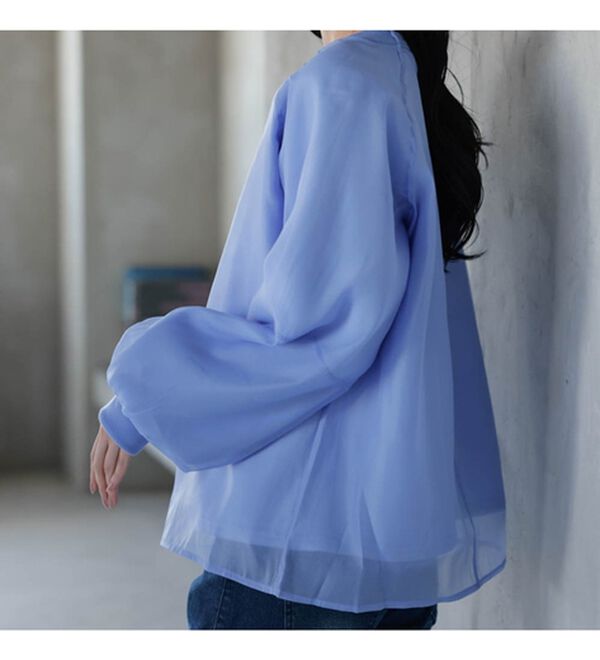 RANAN（ラナン）の「裏起毛シアー素材レイヤードスウェット（カットソー）」｜詳細画像