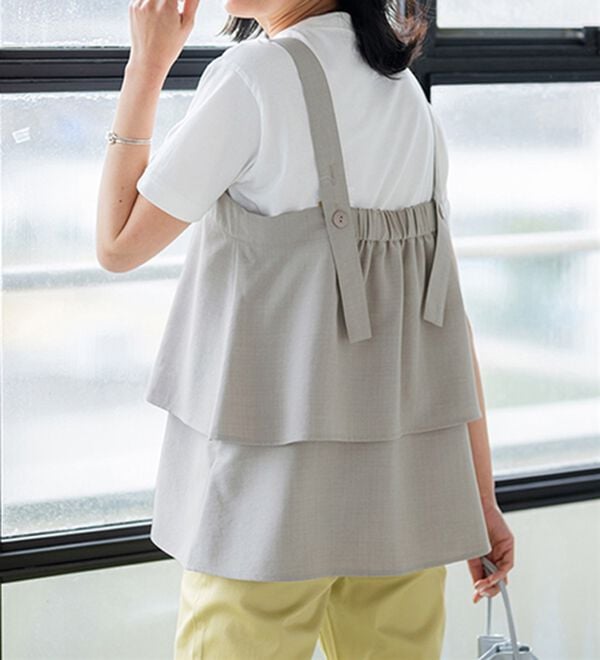 BELLUNA（ベルーナ）の「サラリ麻調素材ビスチェセットアップ（セットアップ）」｜詳細画像