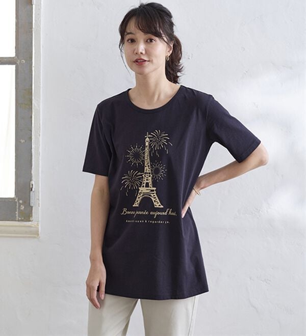 BELLUNA（ベルーナ）の「綿１００％プリントＴシャツ（Tシャツ）」｜詳細画像