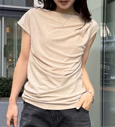 RANAN（ラナン）の「タックドレープフレンチスリーブT（Tシャツ）」