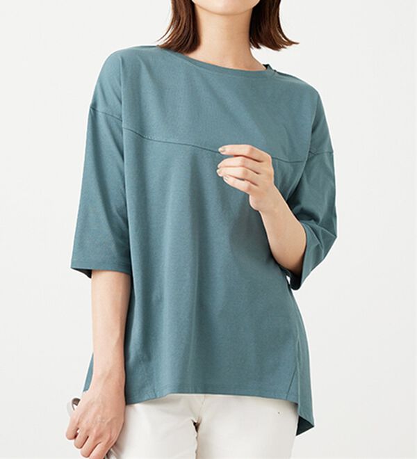 BELLUNA（ベルーナ）の「ヒンヤリ冷感！切替デザインプルオーバー（カットソー）」｜詳細画像