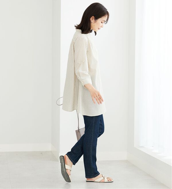 BELLUNA（ベルーナ）の「フランス綾ドレープ使いシャツチュニック（チュニック）」｜詳細画像