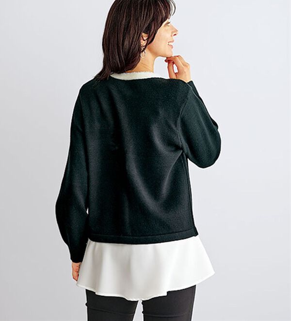 BELLUNA（ベルーナ）の「配色カーデチュニックアンサンブル（アンサンブル）」｜詳細画像