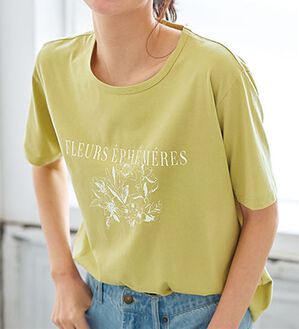 BELLUNA（ベルーナ）の「綿１００％プリントＴシャツ（Tシャツ）」｜ライム・リーフ