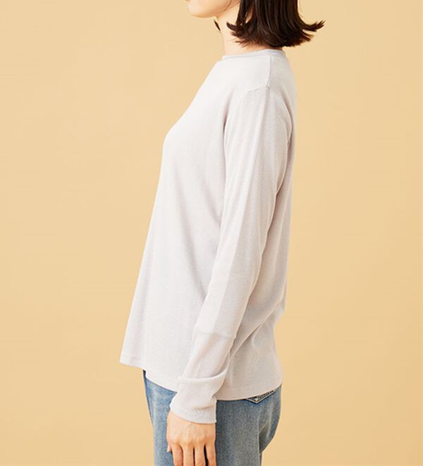BELLUNA（ベルーナ）の「衿＆袖ラメチュール切替プルオーバー（カットソー）」｜詳細画像