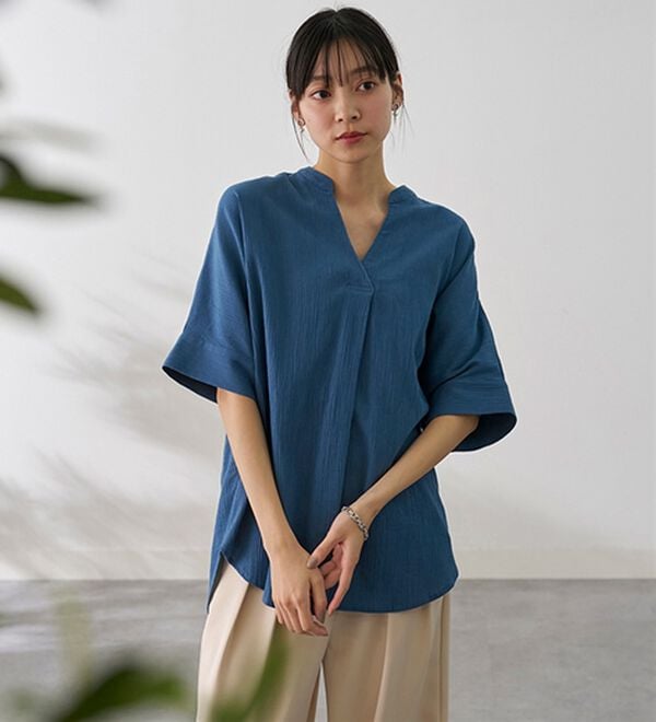 BELLUNA（ベルーナ）の「綿１００％楊柳素材ドルマンチュニック（チュニック）」｜詳細画像