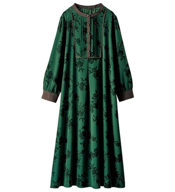 BELLUNA（ベルーナ）の「ビンテージ柄ピンタック使いワンピース（その他ワンピース）」｜詳細画像