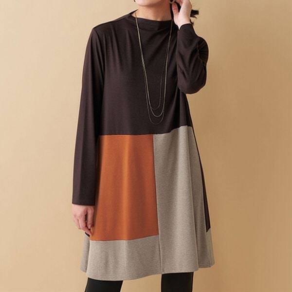 BELLUNA（ベルーナ）の「配色切替カットソーチュニック（チュニック）」｜詳細画像