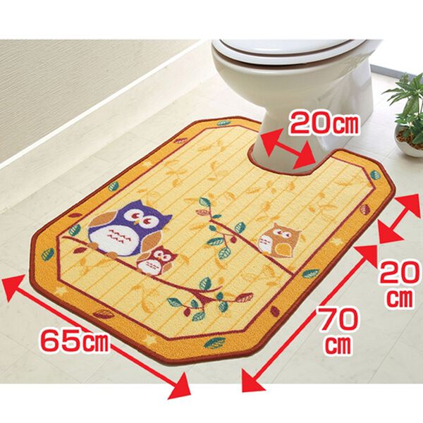 「洗える八角形ふくろうトイレマット（トイレマット）」｜詳細画像