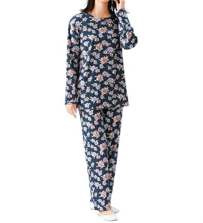 「【２着組】綿１００％花柄トラベルパジャマ（パジャマ・ルームウェア）」